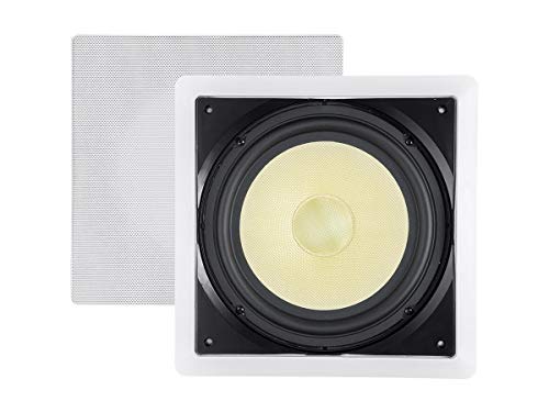 Monoprice Fiber In-Wall Speaker - 10 Inch, 300W Subwoofer, Easy Installation And Paintable Grill - Caliber Series - Image 1