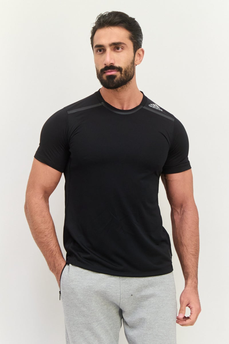 Adidas تي شيرت رياضي للرجال، أسود - Image 1