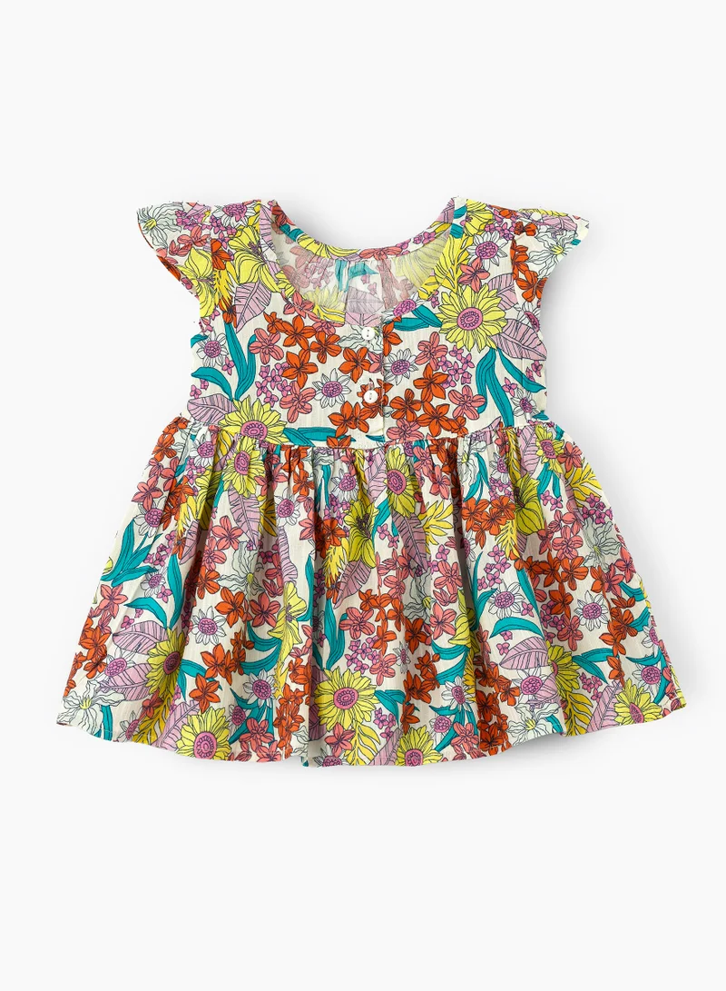 Jelliene Enchanted Garden Floral Viscose Dress for Infant Girls