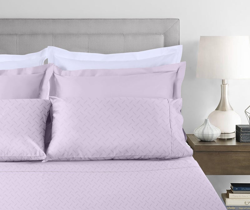 Threadmill Thouldmill Cotton Queen Sheet Set | 100 ٪ صفائح القطن لسرير بحجم كوين | Damask Jacquard Queen Bed Sheets مع 16 جيب عميق | Soft Sateen نسج مجموعة الفراش تبريد 4 قطع | أرجواني - Image 2