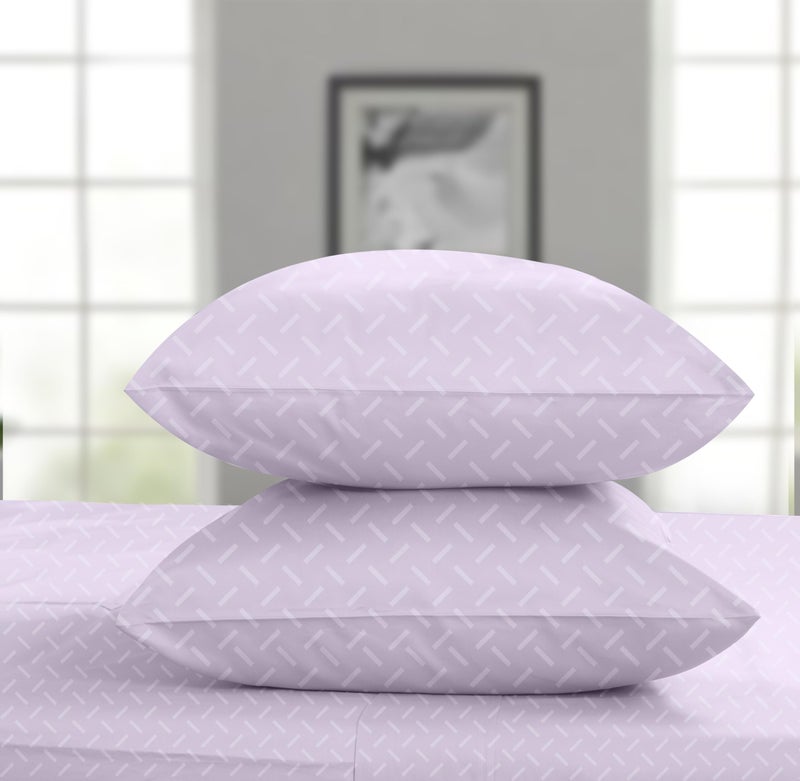 Threadmill Thouldmill Cotton Queen Sheet Set | 100 ٪ صفائح القطن لسرير بحجم كوين | Damask Jacquard Queen Bed Sheets مع 16 جيب عميق | Soft Sateen نسج مجموعة الفراش تبريد 4 قطع | أرجواني - Image 3