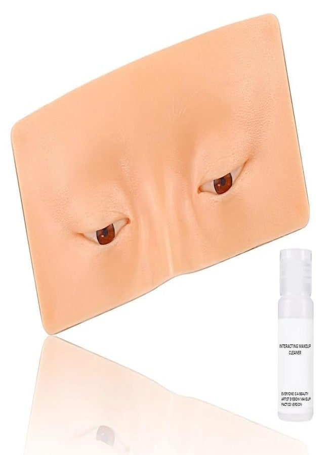Evaluemart 3D Realistic Eye makeup dummy for makeup practice Board With Makeup Cleaner Silicone Makeup Face Artificial Practice Skin Board Makeup Practice Mask Skin Face Eye Makeup Practice - Image 1