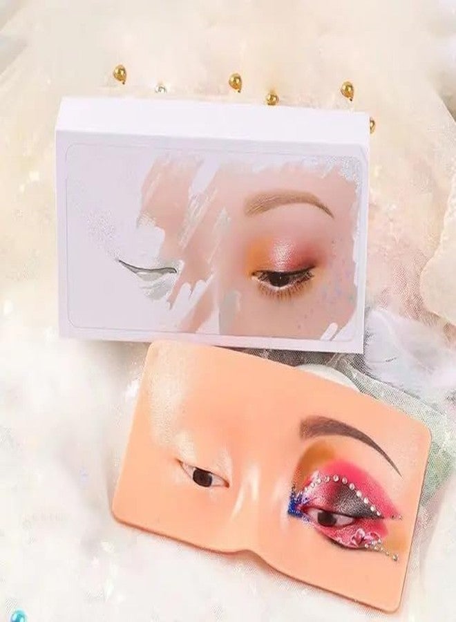 Evaluemart 3D Realistic Eye makeup dummy for makeup practice Board With Makeup Cleaner Silicone Makeup Face Artificial Practice Skin Board Makeup Practice Mask Skin Face Eye Makeup Practice - Image 2