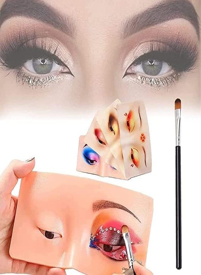 Evaluemart 3D Realistic Eye makeup dummy for makeup practice Board With Makeup Cleaner Silicone Makeup Face Artificial Practice Skin Board Makeup Practice Mask Skin Face Eye Makeup Practice - Image 5
