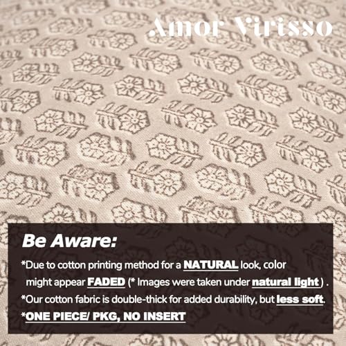 Amor Virisso Floral Pillow Covers 18x18 Couch Pillows for Living Room Farmhouse Neutral Pillow Covers Decorative Throw Pillow Covers Accent Sofa Pillows 1PC, Cloud Cream - Image 5
