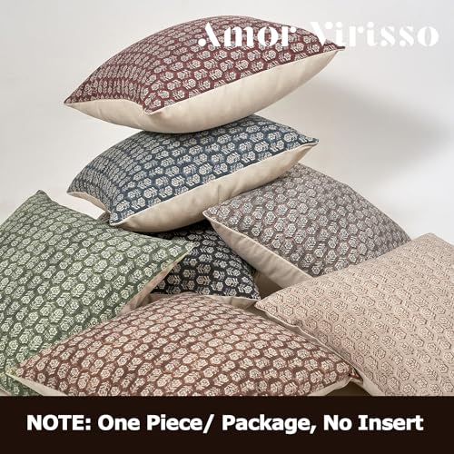 Amor Virisso Floral Pillow Covers 18x18 Couch Pillows for Living Room Farmhouse Neutral Pillow Covers Decorative Throw Pillow Covers Accent Sofa Pillows 1PC, Cloud Cream - Image 3