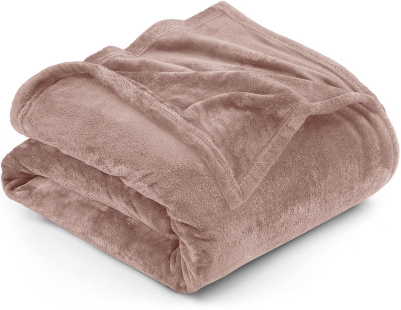 Utopia Bedding Fleece Blanket Queen Size Rose Pink 300GSM Luxury Anti-Static Fuzzy Soft Microfiber Bed Blanket (90x90 Inch) - Image 1