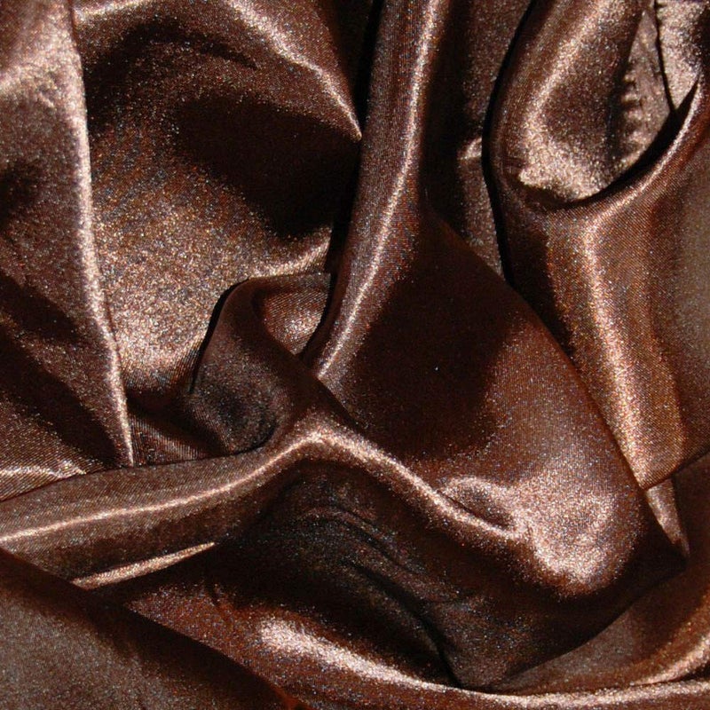 Bini Fabrics Chocolate Silky Satin Dress Fabric Plain Satin Material 4445 Width Slik Shiny Fabrics 5 Meter - Image 1