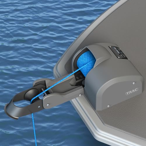Trac Outdoors Deckboat 40 AutoDeploy-G3 Electric Anchor Winch - Anchors Up to 40 lb. - Includes 100-feet of Pre-Wound Anchor Rope with Use (69005), Gray - Image 2