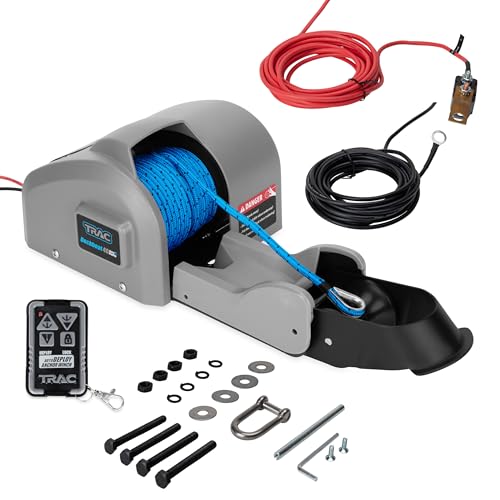 Trac Outdoors Deckboat 40 AutoDeploy-G3 Electric Anchor Winch - Anchors Up to 40 lb. - Includes 100-feet of Pre-Wound Anchor Rope with Use (69005), Gray - Image 1
