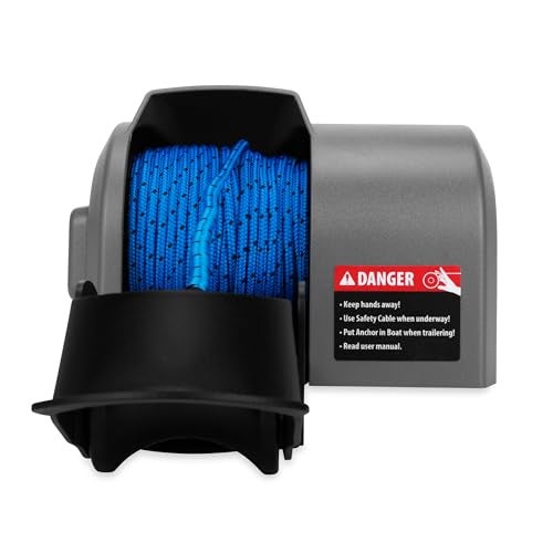 Trac Outdoors Deckboat 40 AutoDeploy-G3 Electric Anchor Winch - Anchors Up to 40 lb. - Includes 100-feet of Pre-Wound Anchor Rope with Use (69005), Gray - Image 5