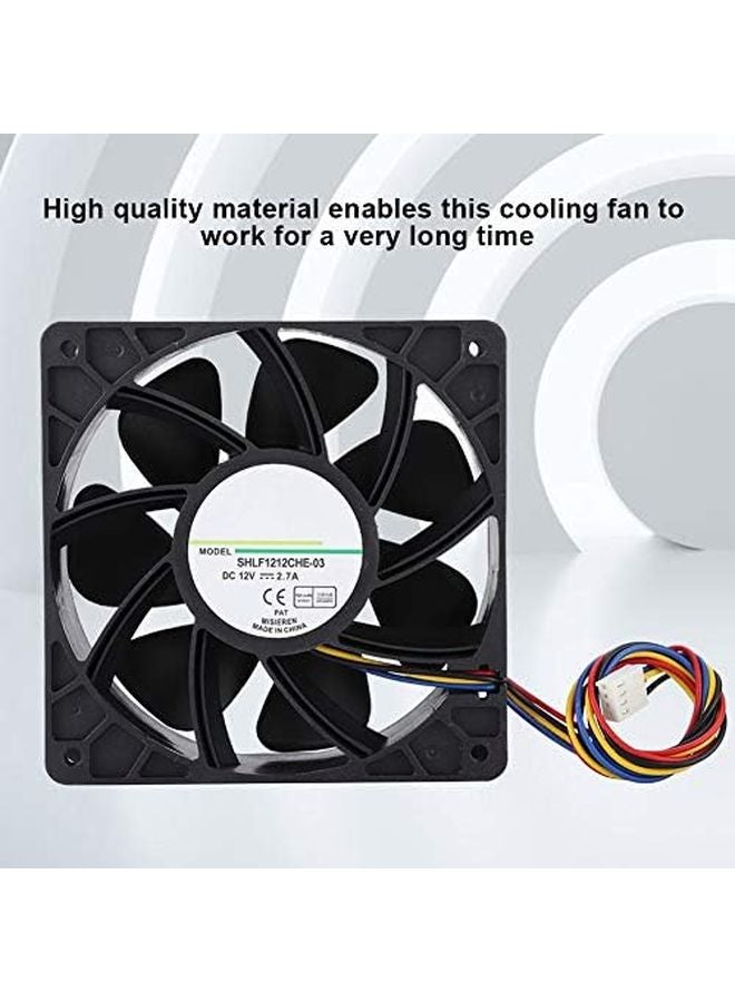 مروحة حالة وحدة المعالجة المركزية السوداء، مبرد هواء قوي تبديد الحرارة بمحمل كرة مزدوج وصامت - Image 4