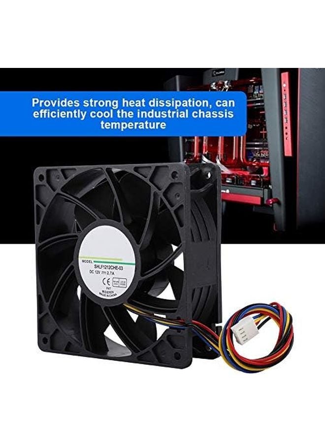 مروحة حالة وحدة المعالجة المركزية السوداء، مبرد هواء قوي تبديد الحرارة بمحمل كرة مزدوج وصامت - Image 3