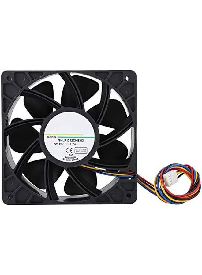 مروحة حالة وحدة المعالجة المركزية السوداء، مبرد هواء قوي تبديد الحرارة بمحمل كرة مزدوج وصامت - Image 1