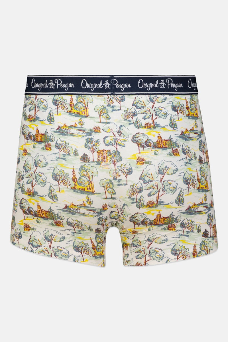 Original Penguin Men 3 Pieces Allover Print Boxer Briefs, Navy/White/Steel Blue - Image 2