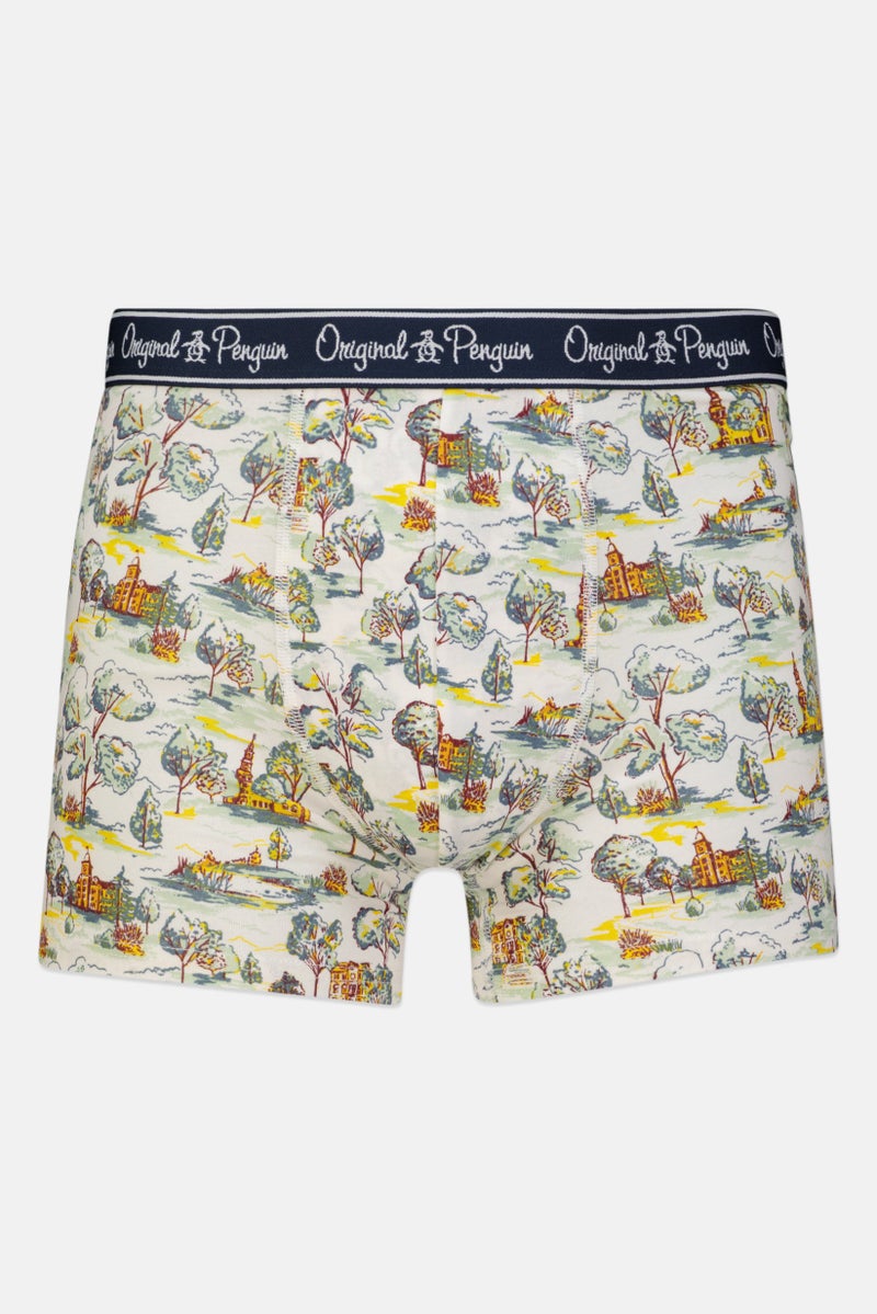 Original Penguin Men 3 Pieces Allover Print Boxer Briefs, Navy/White/Steel Blue - Image 5