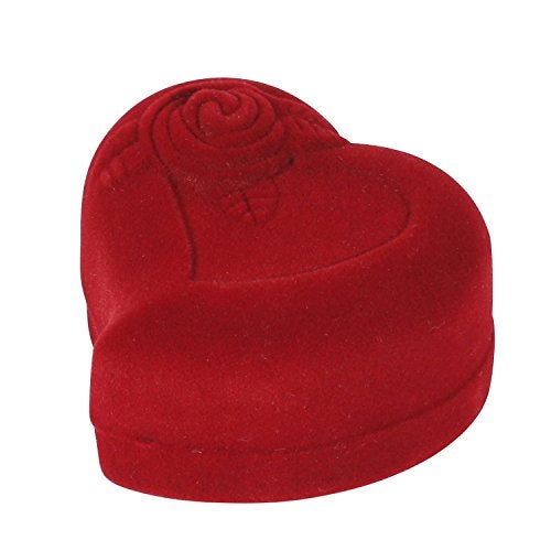 I-MART Heart-Shaped Red Rose Jewelry Gift Box Case for Ring Earring - Image 5
