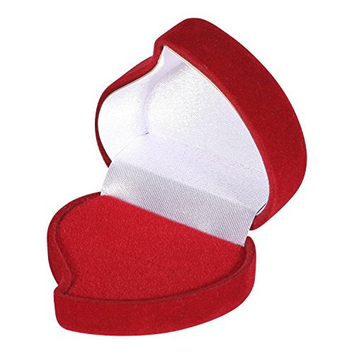 I-MART Heart-Shaped Red Rose Jewelry Gift Box Case for Ring Earring - Image 2