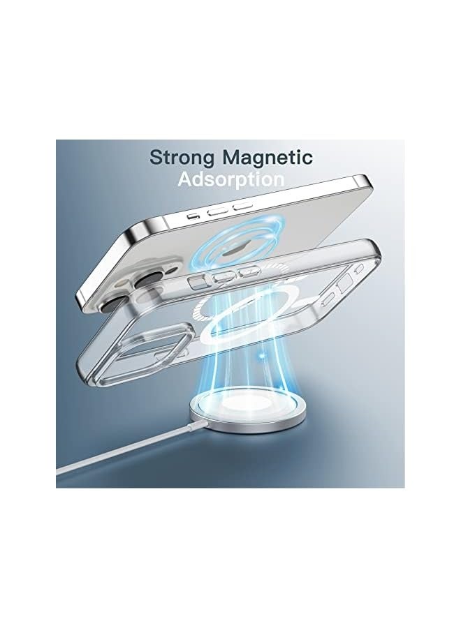 JETech Magnetic Case for iPhone 14 Pro Max 6.7-Inch Compatible with MagSafe Wireless Charging, Shockproof Phone Bumper Cover, Anti-Scratch Clear Back (Clear) - Image 3
