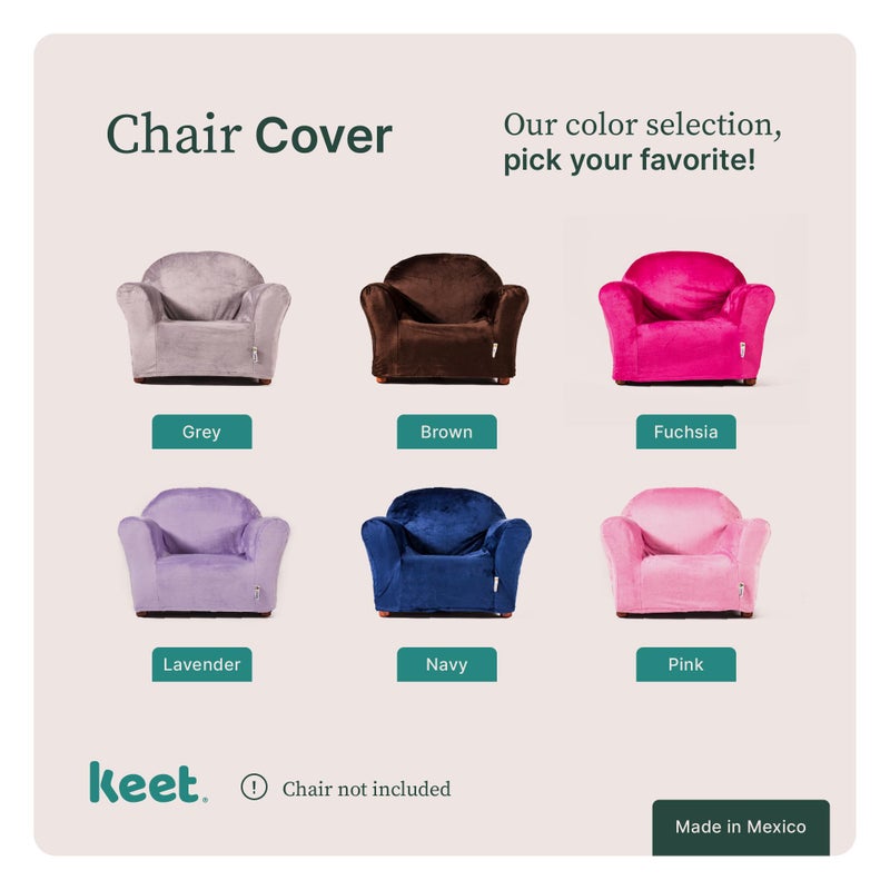 Keet Roundy Chair Slipcover for Kids Chairs â€“ Soft Minky Polyester Replacement Cover, Fits Keet Roundy & Rocking Chairs, Durable & Machine Washable, Easy to Install, Ideal for Ages 2â€“5, Playroom & Bedroom. - Image 5