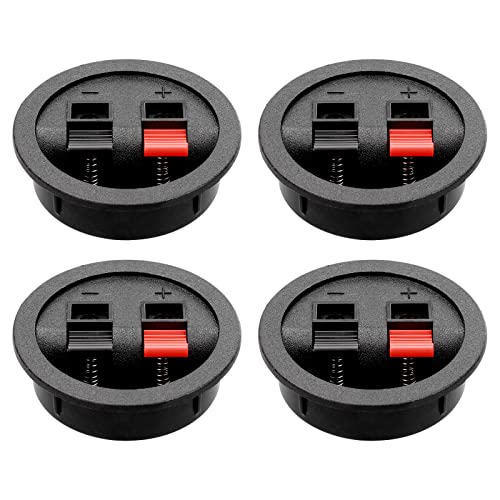 Tongze 4PCS Speaker Box Terminal Cup, Spring Round Subwoofer Box Terminal Binding Post Connector for DIY Home Car Speaker & Sub-woofer - Image 1