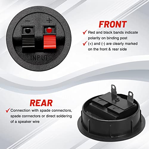 Tongze 4PCS Speaker Box Terminal Cup, Spring Round Subwoofer Box Terminal Binding Post Connector for DIY Home Car Speaker & Sub-woofer - Image 5