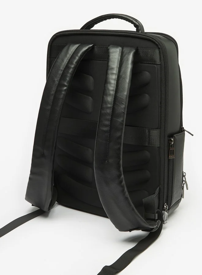 DUCHINI Textured Backpack with Adjustable Straps and Zip Closure