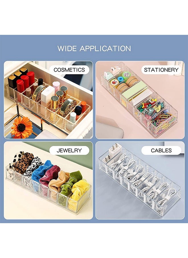 SYOSI - Data Cable Organizer Box, with 10 Wire Ties, Clear Power Cord Management with 8 Compartment  (with Lid) - Image 1