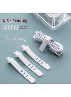 SYOSI Data Cable Organizer Box, with 10 Wire Ties, Clear Power Cord Management with 8 Compartment  (with Lid)  - Image 5