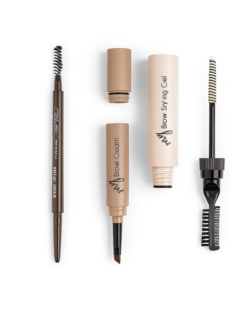 ميوزك فلاور مجموعة حواجب 3في1  بني متوسط - Image 2