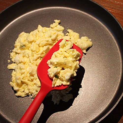 TASKHOUSE Silicone Spatula Set Rubber Spatulas with Stainless Steel Core Non-Stick Kitchen Utensils for Cooking, Baking & Mixing – 2 Piece (Red) - Image 4