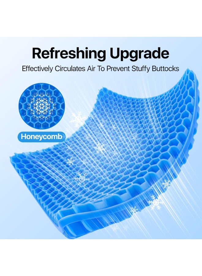 HOMESTAR Honeycomb Gel Seat Cushion, Cooling Seat Cushion Breathable Honeycomb Design, Absorbs Pressure Points Seat Cushion with Non-slip Cover Gel Cushion for Office Chair Home Car Seat Cushion for Wheelchair, Blue, 45x45x3.5cm - Image 3