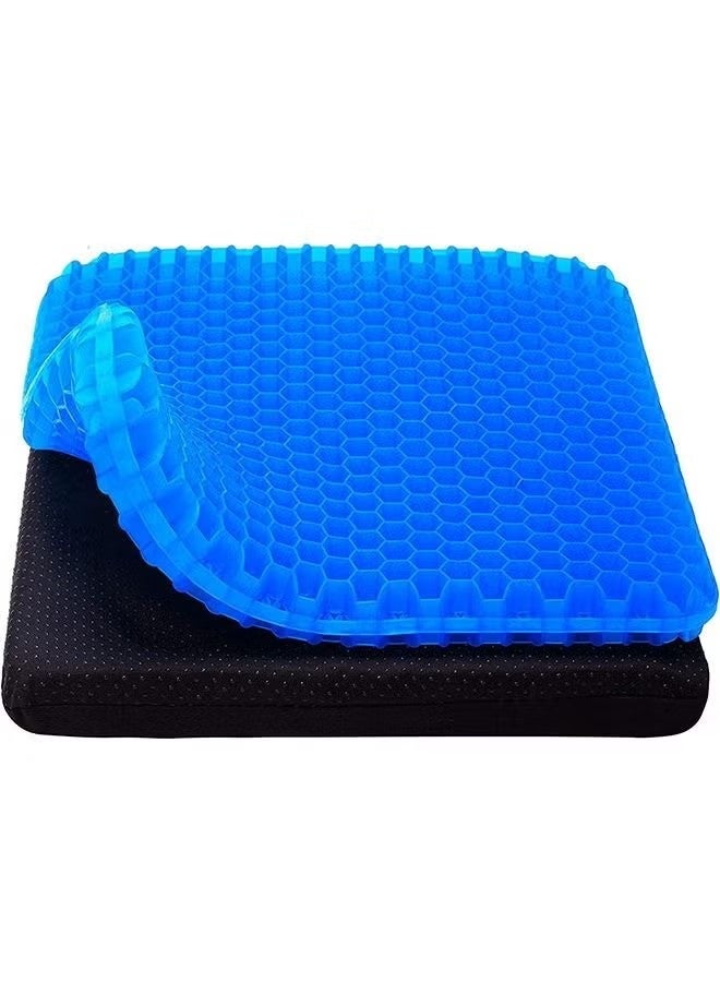 HOMESTAR Honeycomb Gel Seat Cushion, Cooling Seat Cushion Breathable Honeycomb Design, Absorbs Pressure Points Seat Cushion with Non-slip Cover Gel Cushion for Office Chair Home Car Seat Cushion for Wheelchair, Blue, 45x45x3.5cm - Image 2