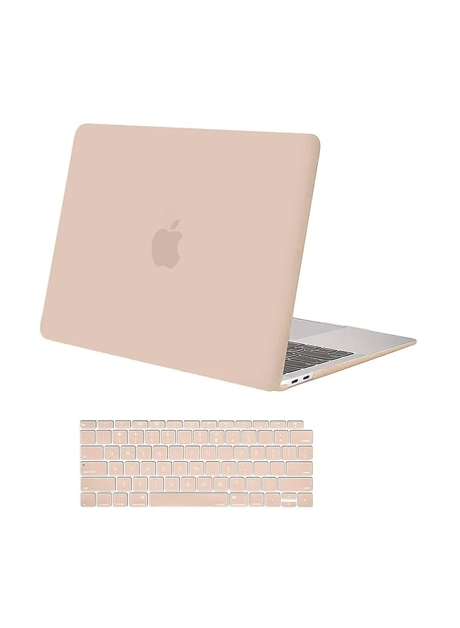Mosiso Compatible With Macbook Air 13 Inch Case 2022 2021 2020 2019 2018 Release A2337 M1 A2179 A1932 Retina Display With Touch Id Plastic Hard Shell Case And Keyboard Cover Skin Camel  - Image 1