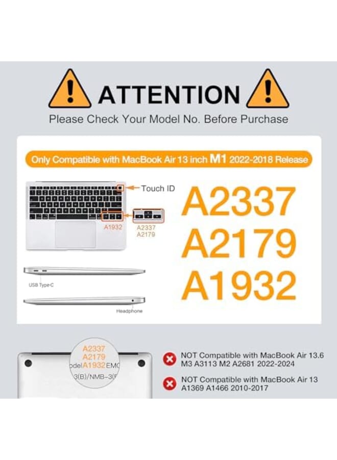 Mosiso Compatible With Macbook Air 13 Inch Case 2022 2021 2020 2019 2018 Release A2337 M1 A2179 A1932 Retina Display With Touch Id Plastic Hard Shell Case And Keyboard Cover Skin Camel  - Image 2