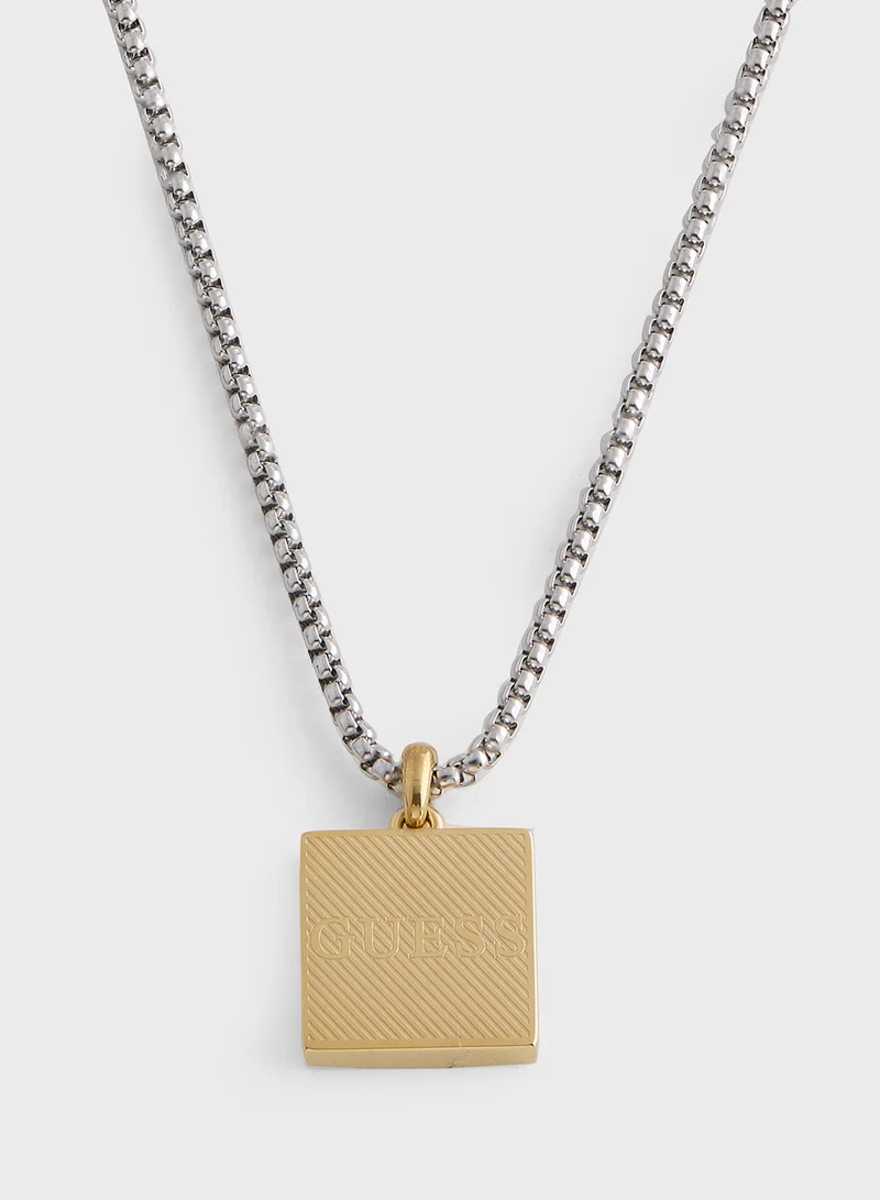 جس Squared Logo Necklace