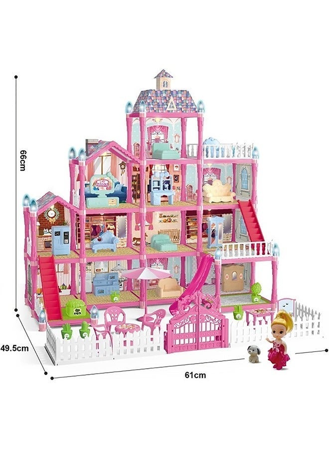 Wish Dollhouse,Dream House for Girls Pretend Toys-4 Story 13 Rooms Dollhouse,Toddler Playhouse DIY Building Kids Gift for for 3-10 Year Old Girls. - Image 3