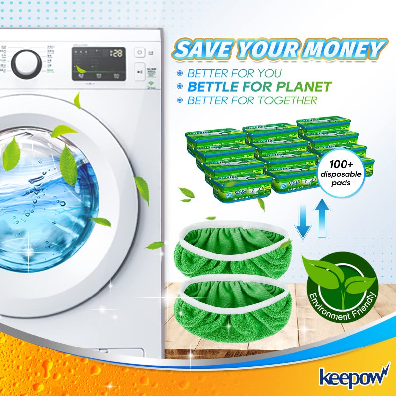 KEEPOW Reusable Mop Pads Compatible with Swiffer Sweeper Mop, Dry Sweeping Cloths for Swiffer Pads, 8 Pack Washable Microfiber Wet Mopping Cloth Refills for Surface/Hardwood Floor Cleaning - Image 3