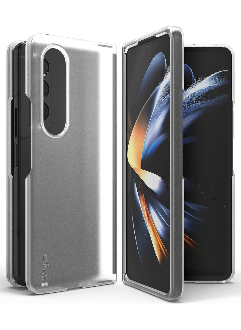 Raxoom Slim Case Compatible with Samsung Galaxy Z Fold 4, Anti-Fingerprint Translucent Hard Thin Premium PC Lightweight Protective Phone Cover for Z Fold4 5G (2022) - Matte Clear - Image 1