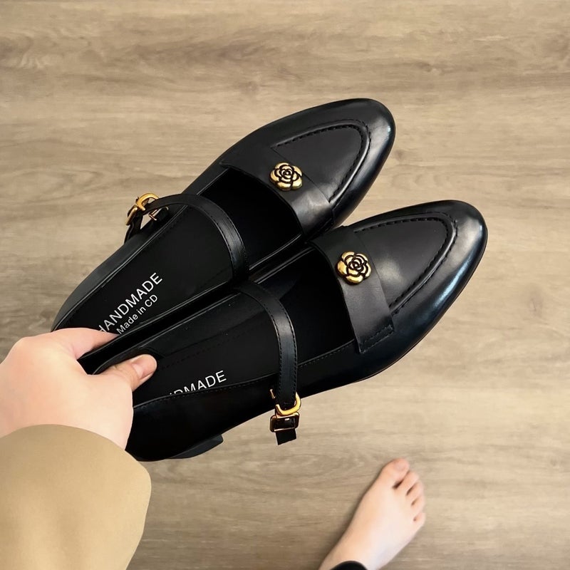 Women Loafers Pointed Toe Block Heel Slip-on - Image 2