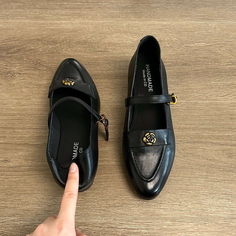 Women Loafers Pointed Toe Block Heel Slip-on - Image 4