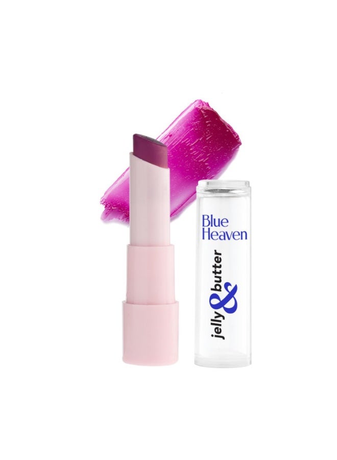 Blue Heaven Jelly & Butter Lip Balm infused with Jojoba Oil, Shea Butter + Vitamin E, smoothens Dry & Chapped Lips, Fades Pigmentation, Soften & Smoothes Plums Lips, Caramel Brown, 3g - Image 1