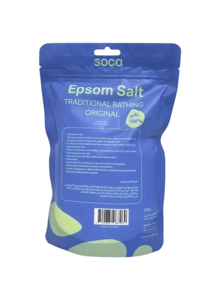SOCA Epsom Salt Traditional Bathing Original 500gm - Image 3