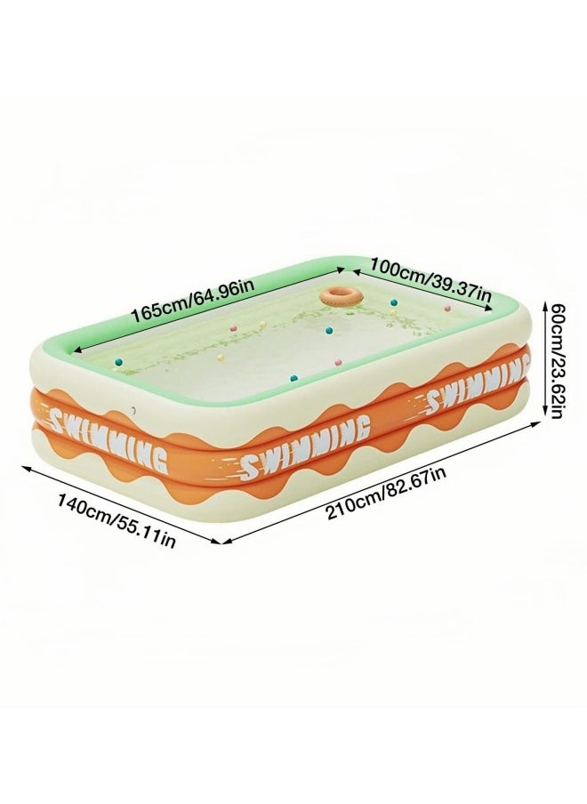 GGEROU Inflatable Swimming Pool,Family Sized Inflatable Pool, Easy Setup Inflatable Pool,Inflatable Castle Water Park,Summer Water Party (2.1Meters)  - Image 2