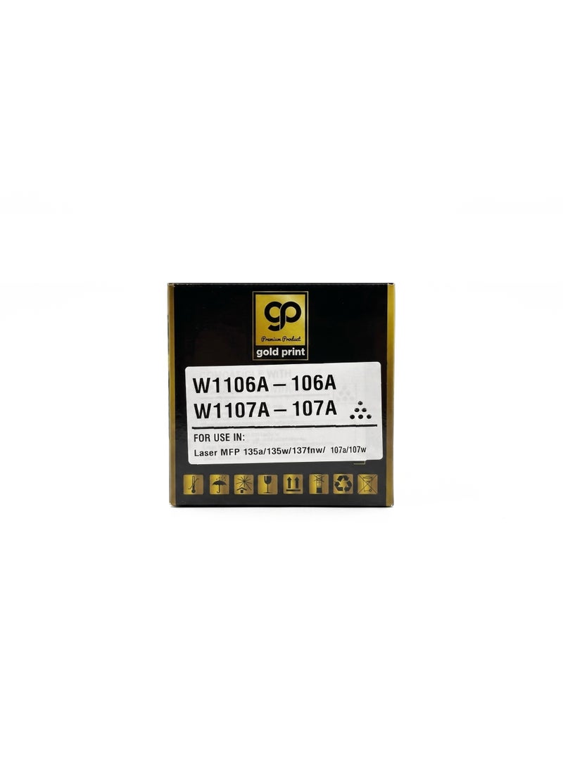 Gold Print Premium Toner W1106A 106A. Black For Use With: HP Laser MFP 135a, 135w, 137fnw, 107a, 107w, 137fnw, Refined toner is infinitely close to original toner to achieve high black printing for HP - Image 3