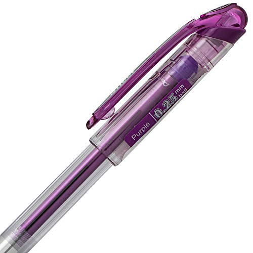Pentel Arts Slicci 0.25 mm Extra Fine Gel Pen, Violet Ink, Box of 12 (BG202-V) - Image 4