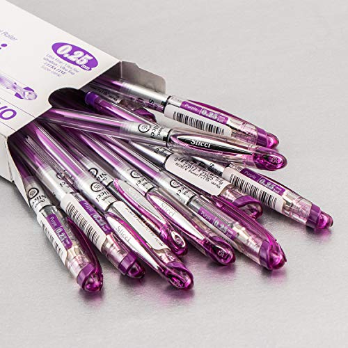 Pentel Arts Slicci 0.25 mm Extra Fine Gel Pen, Violet Ink, Box of 12 (BG202-V) - Image 2