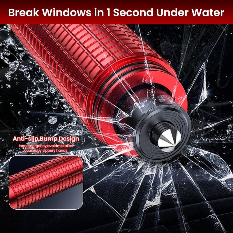 ELEPHANTBOAT 2 in 1 Car Glass Breaker Tool with Seat Belt Cutter Glow-in-the-Dark Car Safety Tool Aluminum Alloy Car Escape Hammer Car Window Breaker Emergency Escape Tool Car Emergency Accessories - Image 3