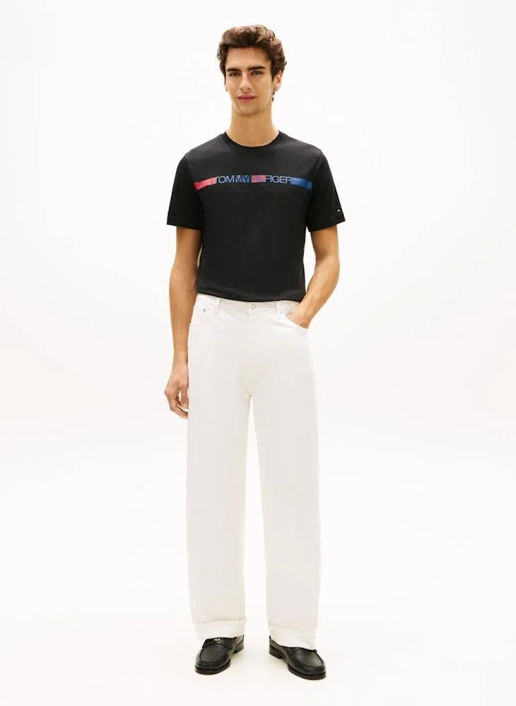 TOMMY HILFIGER  Logo Stripe Jersey Crew Neck T-Shirt for Men | Best Price UAE