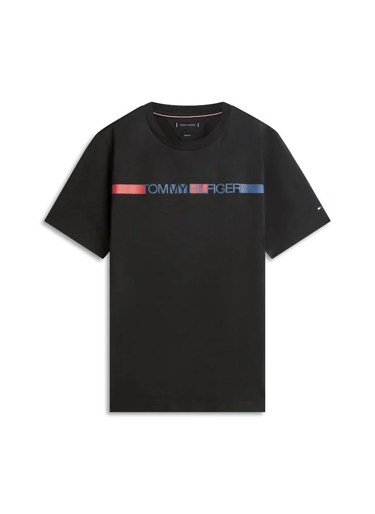 TOMMY HILFIGER  Logo Stripe Jersey Crew Neck T-Shirt for Men | Best Price UAE